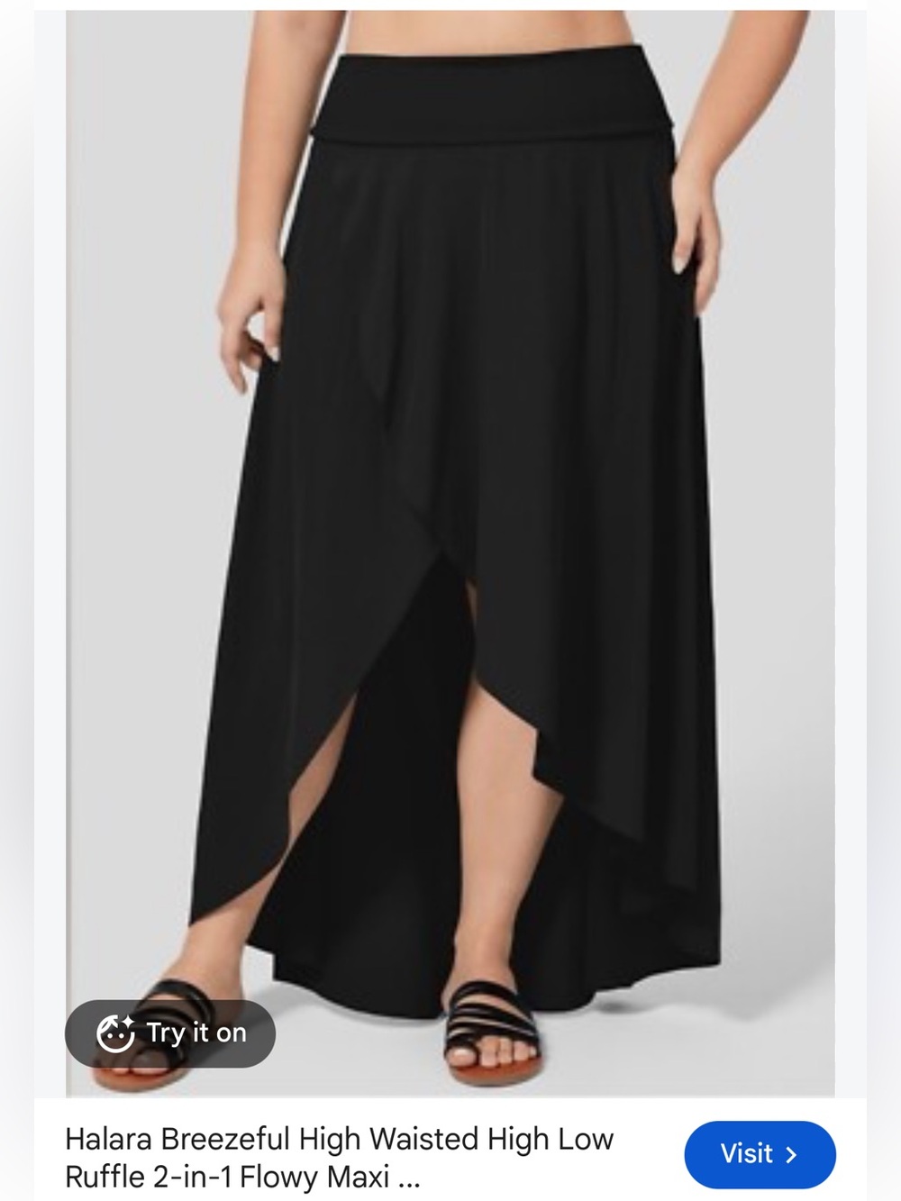 3X HALARA Black Asymmetric High-Low Layered Skirt, NWT, $32